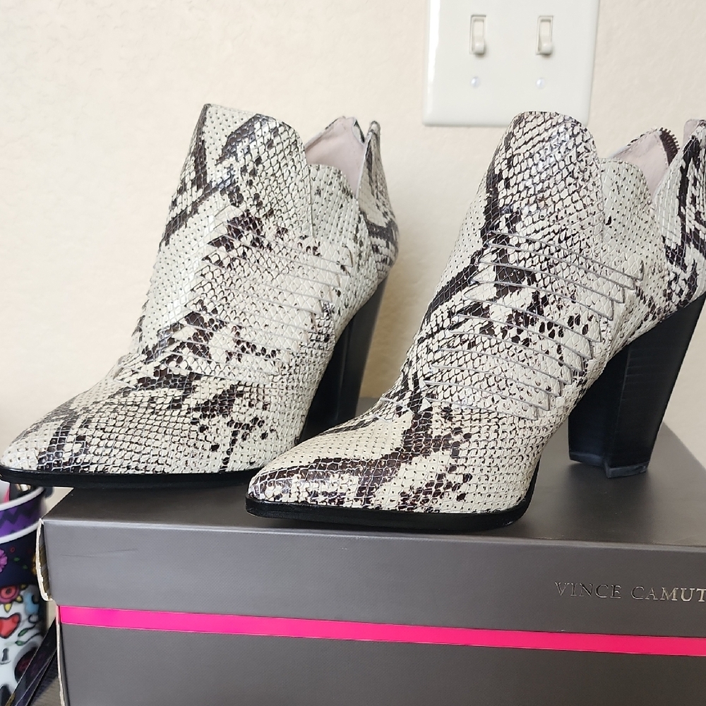 Vince Camuto Snakeskin Ankle Boots
